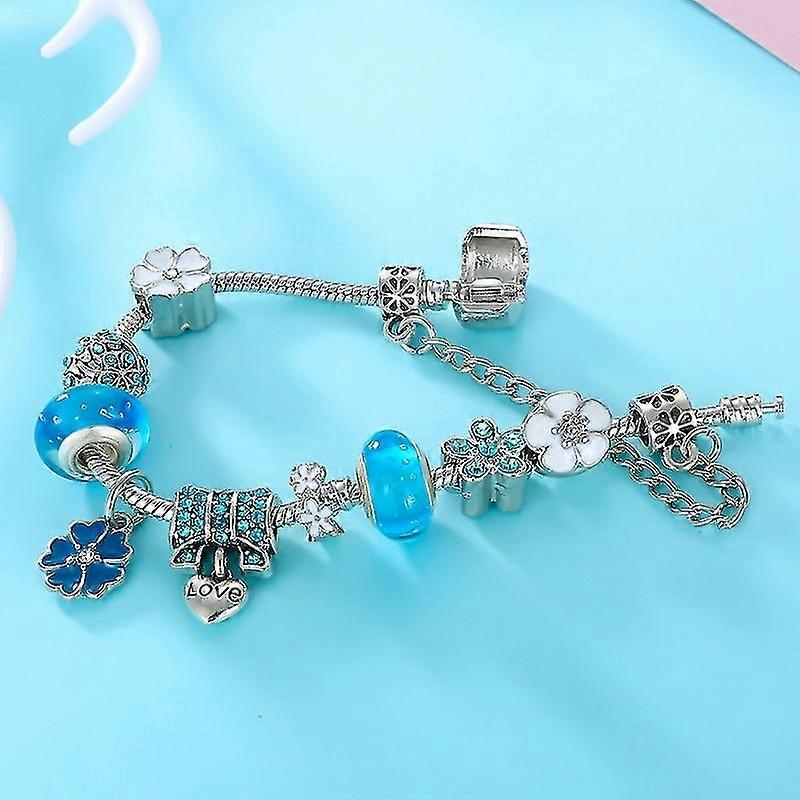 Bracelet à Breloques Floral en Argent Sterling – Bijou Élégant Fleur de Cerisier pour Femme Bracelets Electro Paris