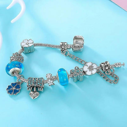 Bracelet à Breloques Floral en Argent Sterling – Bijou Élégant Fleur de Cerisier pour Femme Bracelets Electro Paris