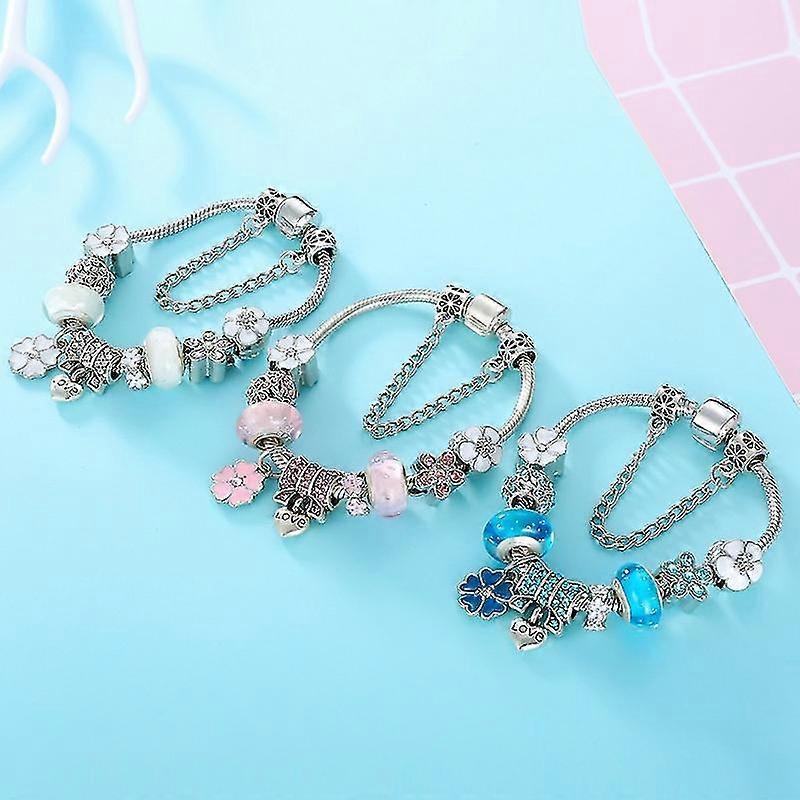 Bracelet à Breloques Floral en Argent Sterling – Bijou Élégant Fleur de Cerisier pour Femme Bracelets Electro Paris