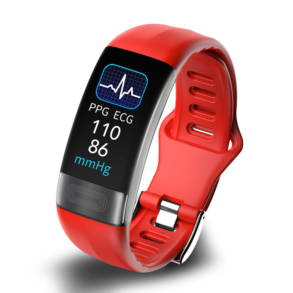 Montre Santé Intelligent avec Suivi Cardiaque et ECG – Confort Quotidien Montres Electro Paris Silicone rouge