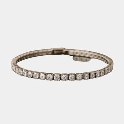 Bracelet en zircone étincelante et chaîne élégante pour toutes les occasions Jewelry Bracelet Standard Electro Paris Argent 17 cm