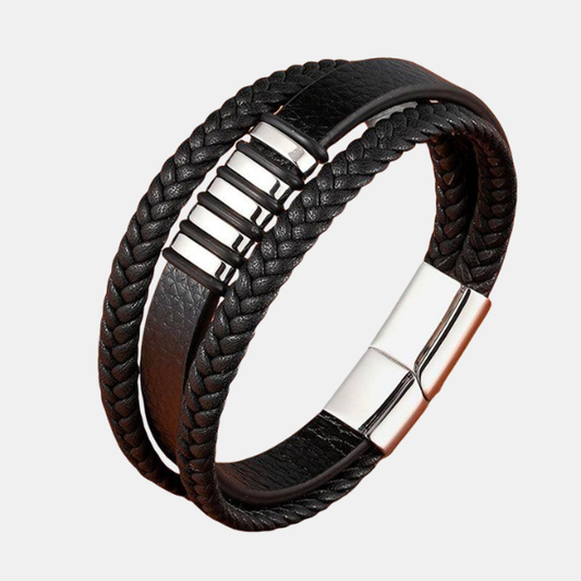 Bracelet en Cuir Élégant – Style Intemporel Masculin Armband för man Electro Paris Argent 19cm