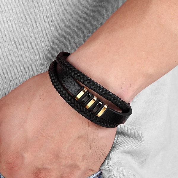 Bracelet en Cuir Élégant – Style Intemporel Masculin Armband för man Electro Paris