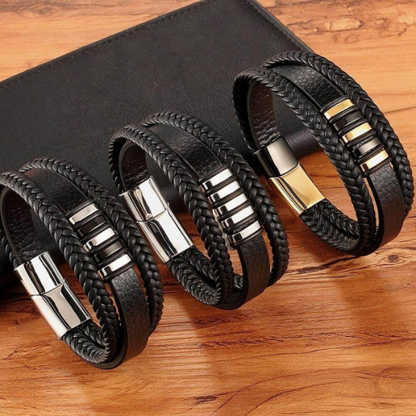 Bracelet en Cuir Élégant – Style Intemporel Masculin Armband för man Electro Paris