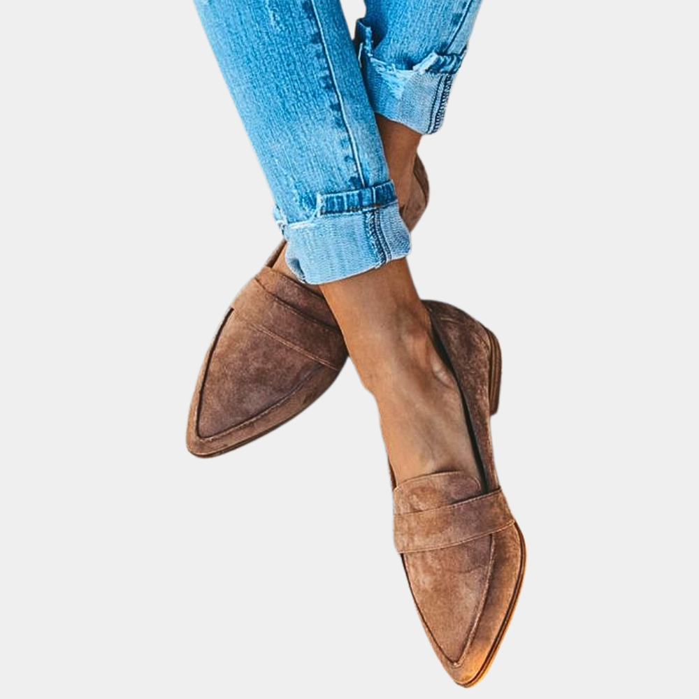 Chaussures Loafer Pour Femmes Élégantes Et Confortables À Bout Pointu Women's Shoes Electro Paris Kaki 35