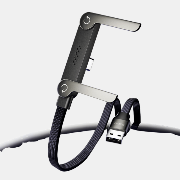 Câble Express 2-en-1 avec Support Pliable Electronics & Accessories Electro Paris USB-A vers Type-C 11 broches 1,4 m