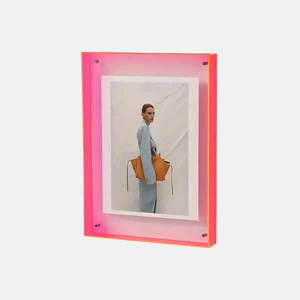 Cadre Photo Acrylique Transparent Moderne pour une Décoration Flottante Cadres photo Electro Paris Rose 15x19cm