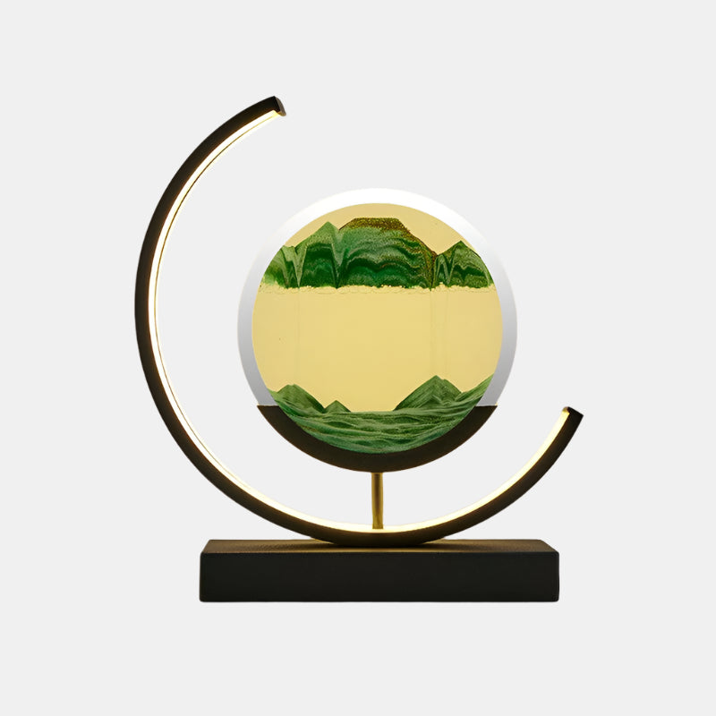 Cadre d'art en sable à LED pour une décoration intérieure relaxante Table Lamp Electro Paris Vert Noir