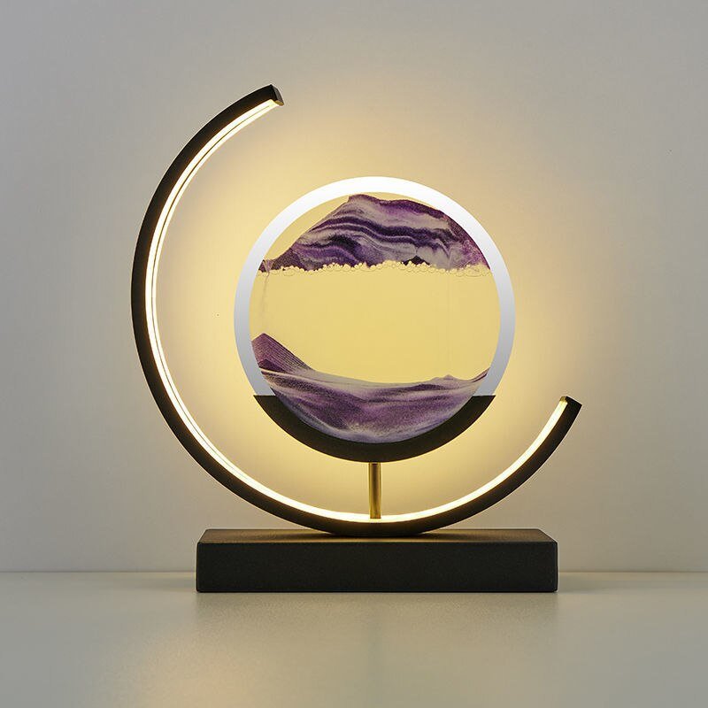 Cadre d'art en sable à LED pour une décoration intérieure relaxante Table Lamp Electro Paris Violet Noir