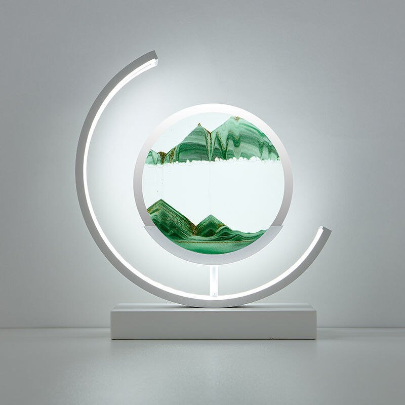 Cadre d'art en sable à LED pour une décoration intérieure relaxante Table Lamp Electro Paris Vert Blanc