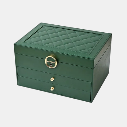 Boîte À Bijoux En Cuir Multicouche Pour Femme Élégante Et Pratique Organisateurs de bijoux Electro Paris Vert