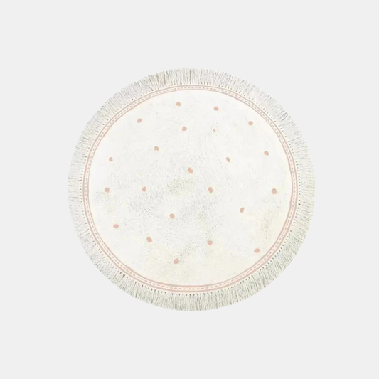 Tapis De Jeu – Soft White Playmat For Children's Room With Dot & Tassel Detail Baby & Children Electro Paris Rosa point 100x100cm