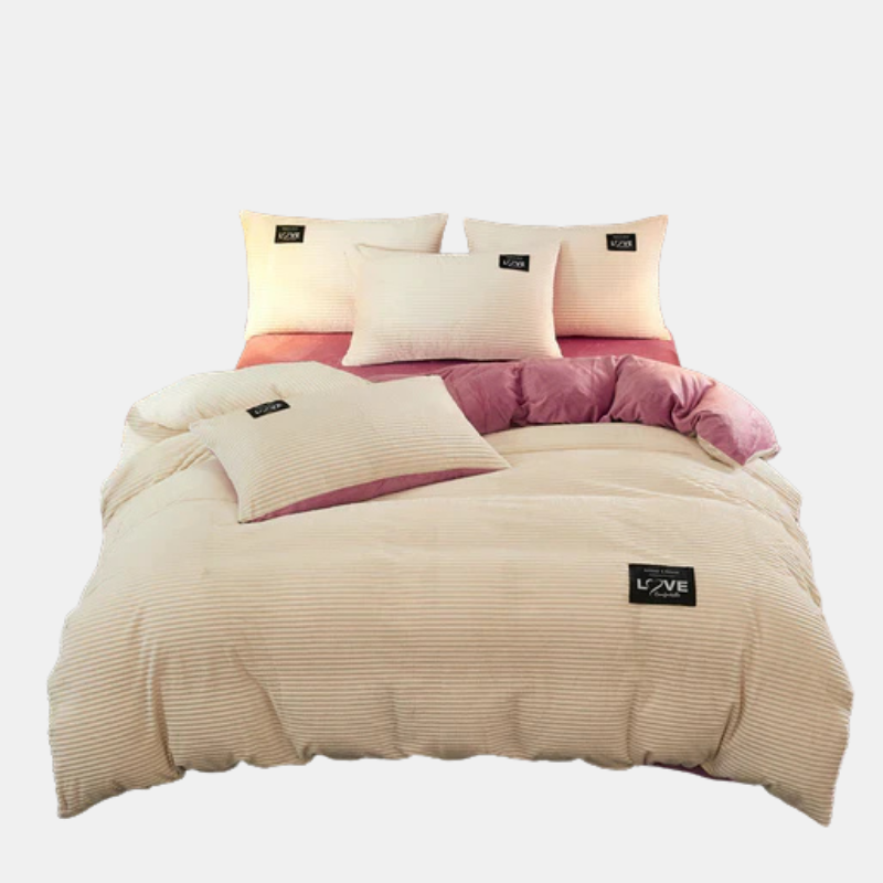 Parure de Lit Plush Ultra-Douce avec Housse de Couette – Confort et Chaleur Bedsheet Electro Paris Blanc 150x200cm inkl. 2 Taies d'oreille