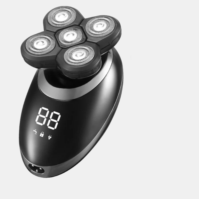 Rasoir Électrique – Tondeuse Sans Fil Étanche pour Hommes avec 5 Têtes Rotatives Outils de toilettage pour hommes Electro Paris Rasoir Argent