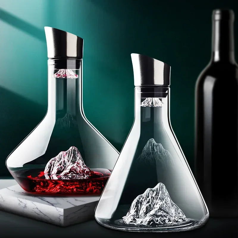 Carafe à Vin en Cristal sans Plomb avec Base Iceberg – Carafe d'Aération 1500ml pour Vin Rouge Carafes à vin Electro Paris