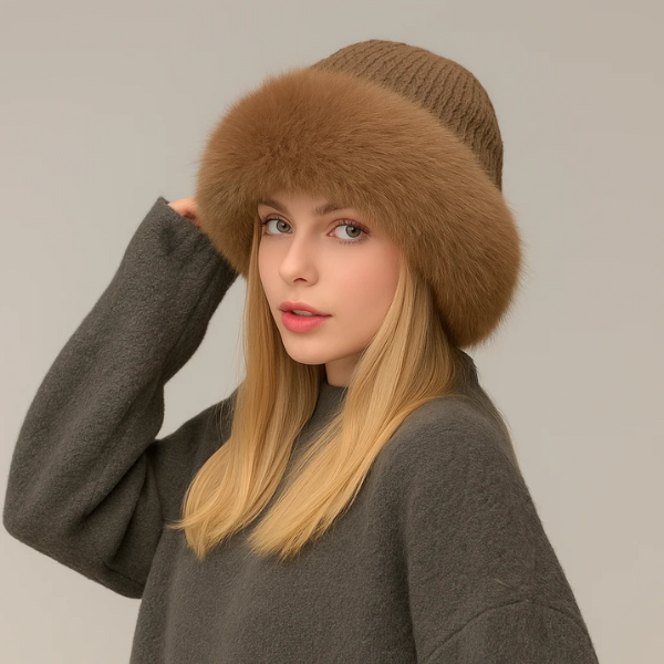 Casquette Chaude en Fourrure Naturelle – Élégance Intemporelle Electro Paris Kaki