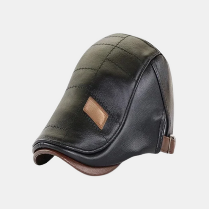 Casquette Plate Rétro en Cuir pour Homme – Béret Classique pour Toutes Saisons Chapeaux pour hommes Electro Paris Noir Noir