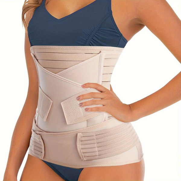 Ceinture de Soutien Postnatal Réglable – Maintien Abdominal et Lombaire 3-en-1 *3-in-1 Postpartum Buikband – Comfortabele en Verstelbare Ondersteuning voor Herstel na de Bevalling Electro Paris Beige Taille Unique