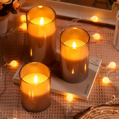 Chandelles LED Grises avec Télécommande – Ambiance Élégante pour Événements Éclairage décoratif Electro Paris