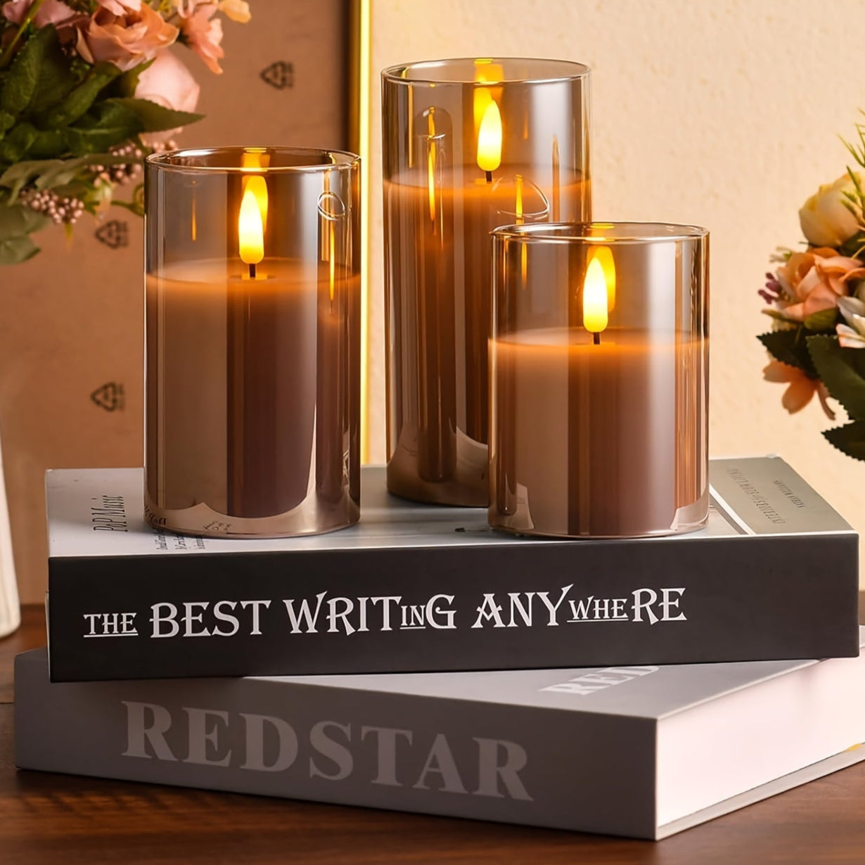 Chandelles LED Grises avec Télécommande – Ambiance Élégante pour Événements Éclairage décoratif Electro Paris