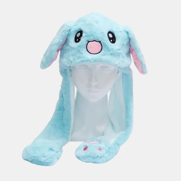 Chapeau Mignon avec Oreilles Mobiles et Sautillantes #Schattige Muts met Bewegende Oortjes - BunnyBounce Hat Electro Paris Lapin Bleu