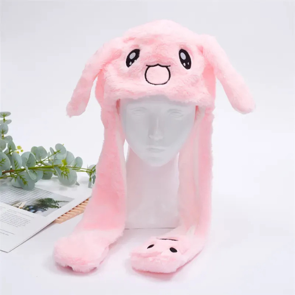 Chapeau Mignon avec Oreilles Mobiles et Sautillantes #Schattige Muts met Bewegende Oortjes - BunnyBounce Hat Electro Paris Lapin Rose