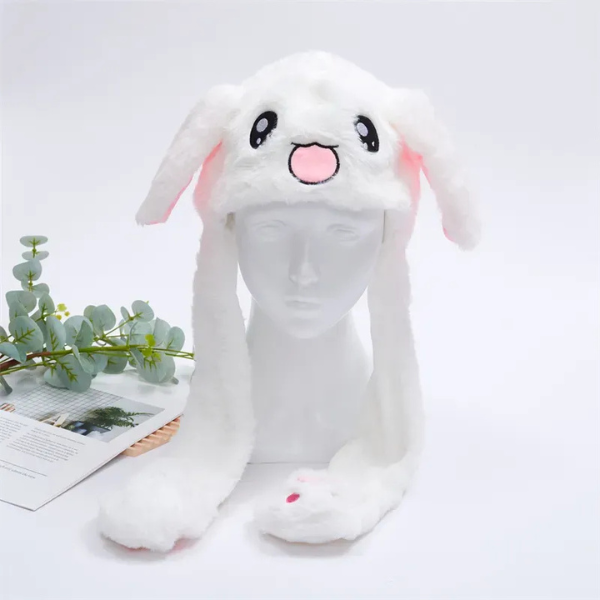 Chapeau Mignon avec Oreilles Mobiles et Sautillantes #Schattige Muts met Bewegende Oortjes - BunnyBounce Hat Electro Paris Lapin Blanc