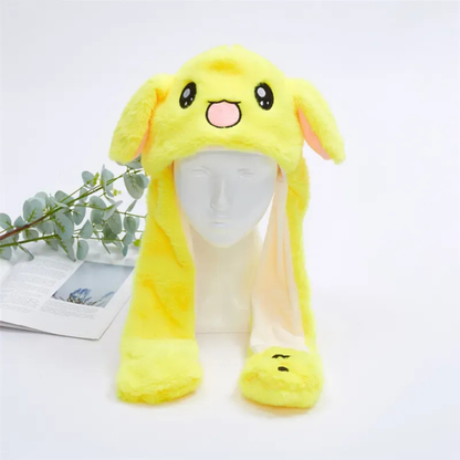 Chapeau Mignon avec Oreilles Mobiles et Sautillantes #Schattige Muts met Bewegende Oortjes - BunnyBounce Hat Electro Paris Lapin Jaune