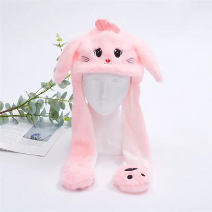 Chapeau Mignon avec Oreilles Mobiles et Sautillantes #Schattige Muts met Bewegende Oortjes - BunnyBounce Hat Electro Paris Chat Rose