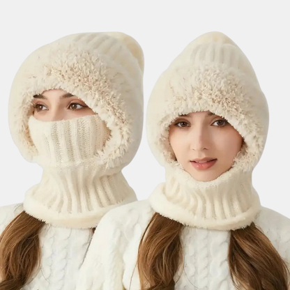 Chapeau Tricot Douillet – Balaclava et Pompon Balaclavas Electro Paris Beige