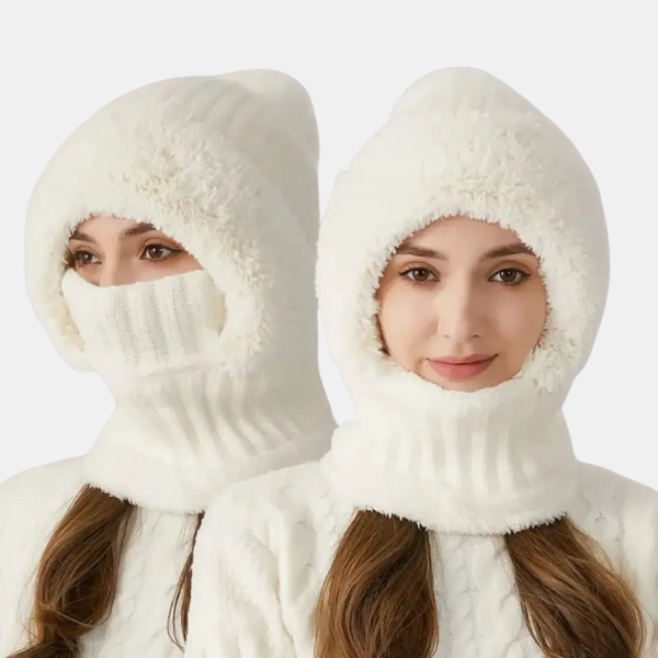 Chapeau Tricot Douillet – Balaclava et Pompon Balaclavas Electro Paris Blanc