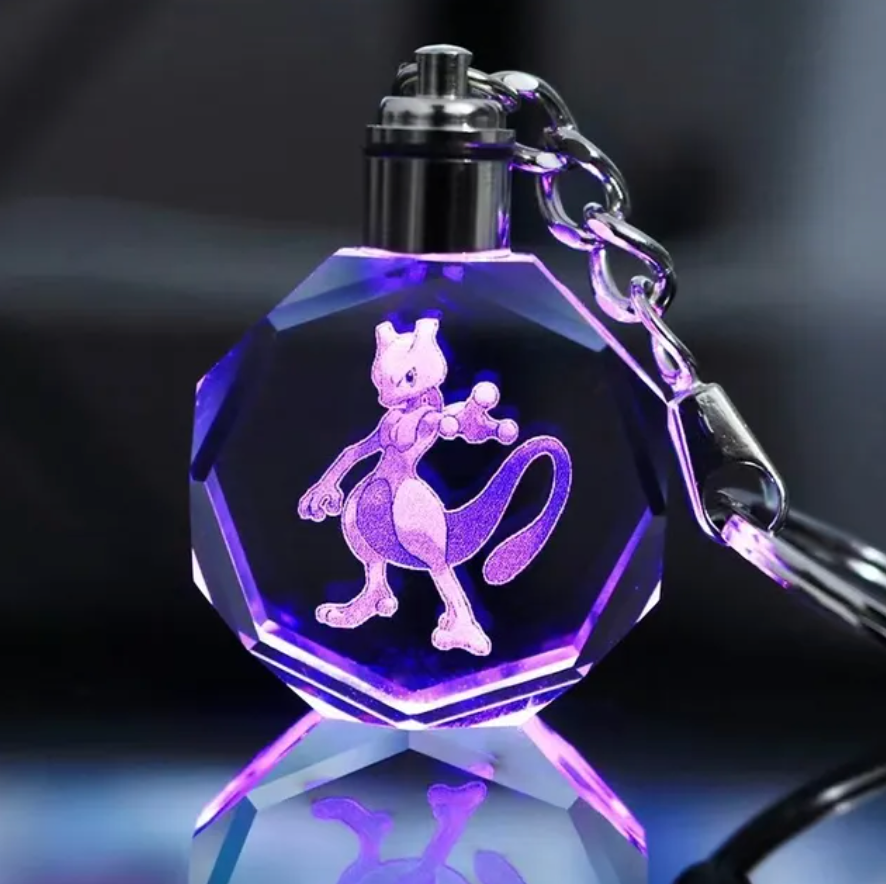 Porte-Clés Cristal 3D Personnalisé – Cadeau au Design de Personnage Unique Home & Decoration Electro Paris Mewtwo