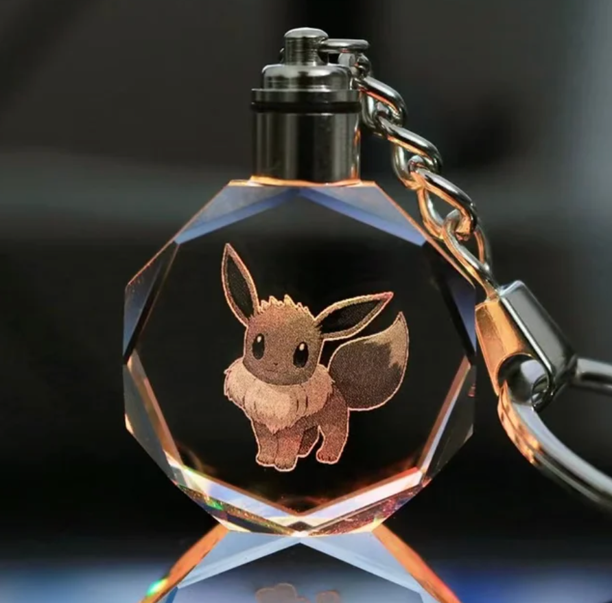 Porte-Clés Cristal 3D Personnalisé – Cadeau au Design de Personnage Unique Home & Decoration Electro Paris Eevee