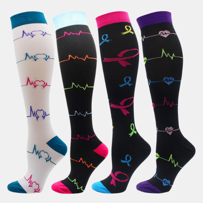 Chaussettes Compression Fun – Pack de 4 Paires Electro Paris Blanc/Noir S
