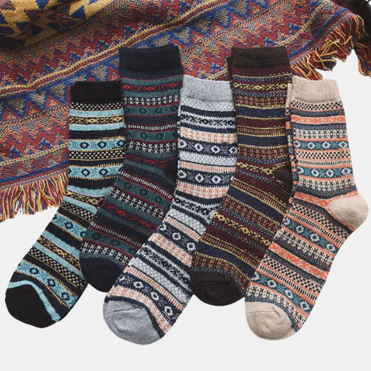 Chaussettes Nordiques Chaudes à Motifs Traditionnels