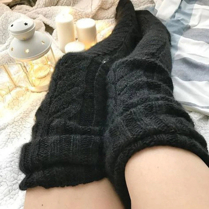Chaussettes hautes en laine thermiques – Style Windy Spodnie d Electro Paris Noir Length: 75 cm