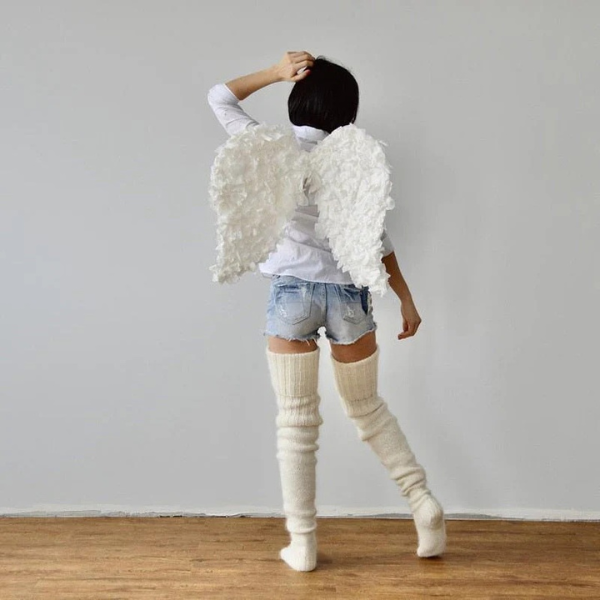 Chaussettes hautes en laine thermiques – Style Windy Spodnie d Electro Paris