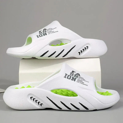 Chaussons Confort Pieds & Soulagement Douleur * Orthopedische Massageslippers | Pijnverlichting | Ondersteuning van de Boog Electro Paris Blanc Vert 3