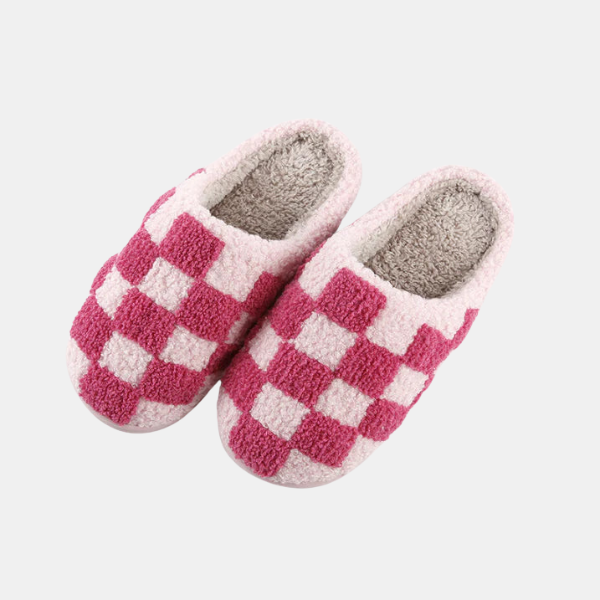 Chaussons Douillets – Confort et Style Damier Unisex Slippers Electro Paris Rose 37-38