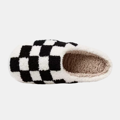 Chaussons Douillets – Confort et Style Damier Unisex Slippers Electro Paris