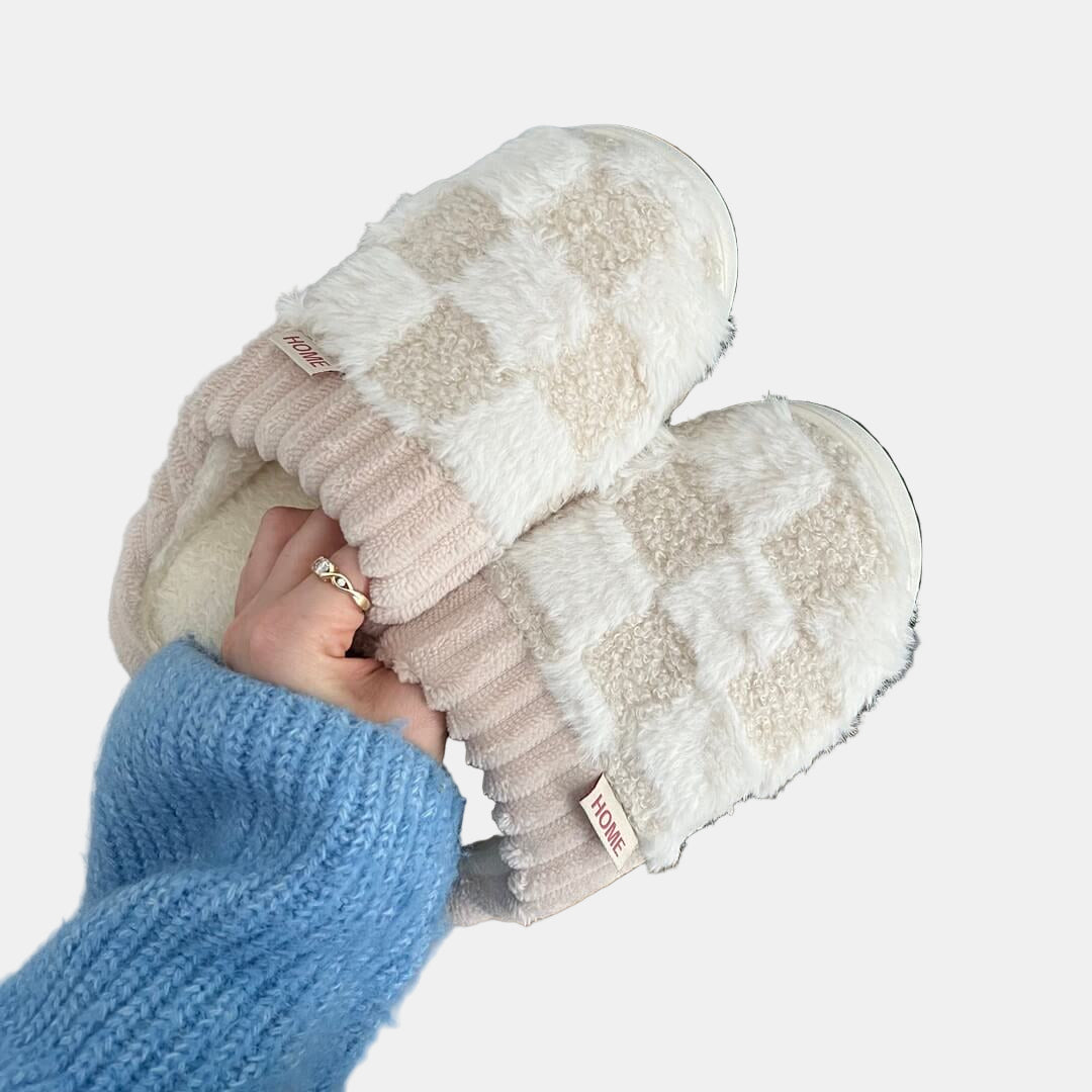 Chaussons Femme Doux et Antidérapants – Pantoufles Colorées pour Maison Chaussons Electro Paris Blanc 5.5-6