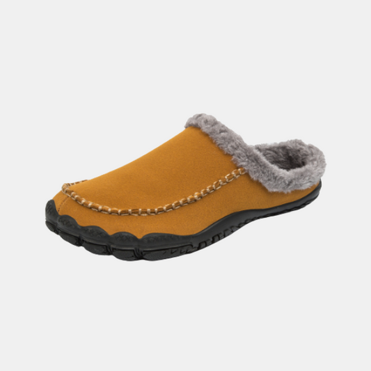 Chaussons Mocassins en Cuir pour Hommes – Chaussures d'Intérieur Doublées et Chaudes Chaussons pour hommes Electro Paris Marron 39