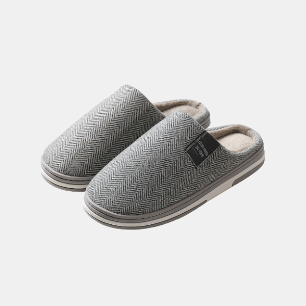 Chaussons en Cuir Doublés en Peluche pour Hommes – Pantoufles d'Intérieur/Extérieur Chaudes Chaussons pour hommes Electro Paris