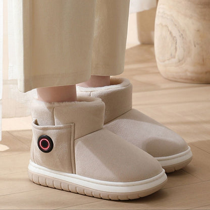 Chaussons Chauffants USB pour Homme et Femme – Pantoufles Douillettes avec Contrôle de Température Chaussures chauffantes Electro Paris Blanc Cassé 36-37