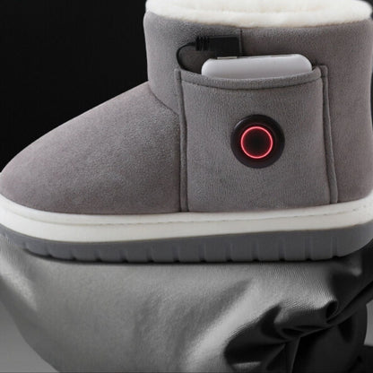 Chaussons Chauffants USB pour Homme et Femme – Pantoufles Douillettes avec Contrôle de Température Chaussures chauffantes Electro Paris Gris 36-37