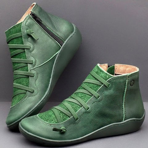 Chaussures pour femmes - Cuir souple et soutien ergonomique pour un look quotidien Chaussures orthopédiques Electro Paris Vert 35