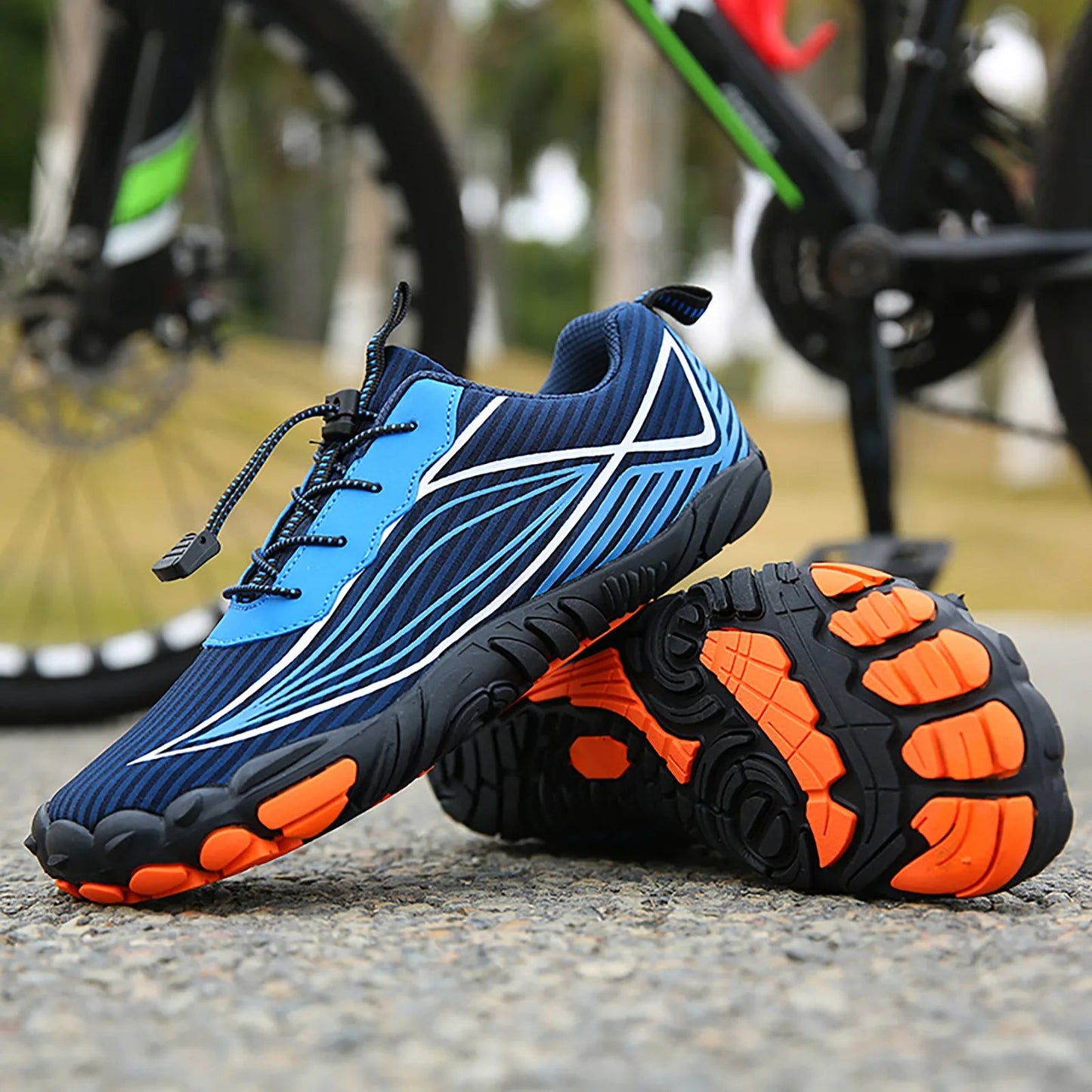 Chaussures de VTT Antidérapantes pour Hommes – Chaussures de Cyclisme avec Boîte à Orteils Large Chaussures de cyclisme Electro Paris Bleu 36