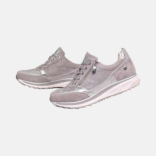 Chaussures de Marche Orthopédiques en Daim pour Femme – Baskets Confortables avec Soutien de Voûte Plantaire Chaussures pour femmes Electro Paris Gris 37