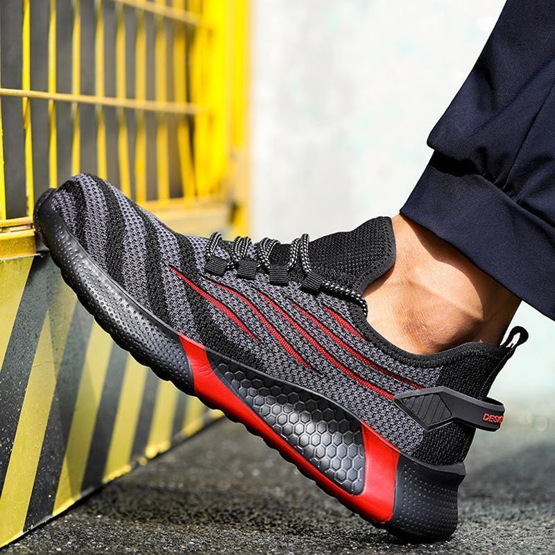 Chaussures de Sécurité Femme Antidérapantes avec Embout en Acier et Semelle EVA Chaussures de sécurité Electro Paris Rouge 36