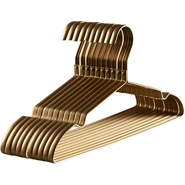 Cintres Antidérapants en Aluminium – Finition Dorée Premium Casa Electro Paris Doré Ensembles de 10 pièces